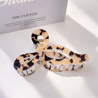 Jumbo Leopard Print Bow Hair Claw Clip