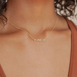 18K Stainless Steel Mama Necklace | Assorted Metal Options