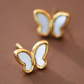Butterfly Stud Earrings | 18K Gold Plated Waterproof Stainless Steel