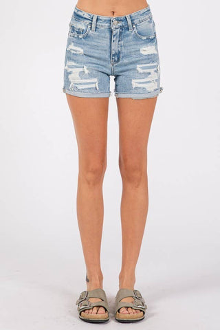 Lauren High Rise Patched Shorts