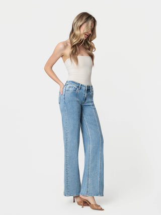 Billbergia High Rise Medium Was Seamed Panel Wide Leg Jean | Vervet