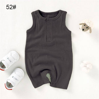 Organic Cotton Sleeveless Baby Romper | Camel
