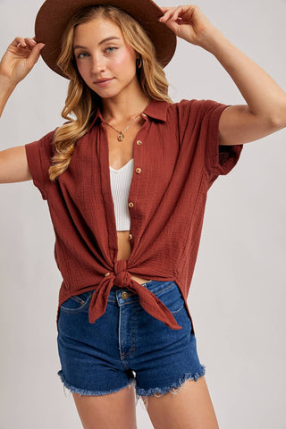 Ellie Essential Button Up Cotton Shirt | Ivory