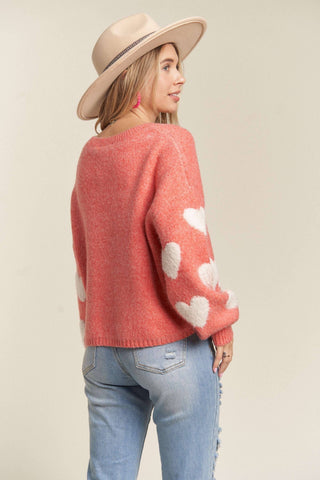 Lovely Heart Lilac Sweater | Plus Size