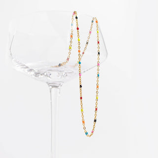 Multi Confetti Chain Necklace | 18K Gold PVD Stainless Steel