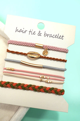 Boho Dual Function Knot Bracelets + Hair Ties | Pink Compass