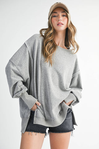 Oversized Seam Detail Pullover | Lilac