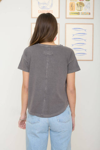 Reilly Exposed Seam Knit Top | Brown