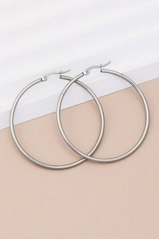 Classic Hoop Earrings | Silver Tarnish-Resistant Waterproof Stainless Steel