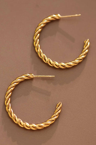 Twisted Hoop Earrings | 18K Gold Plated Waterproof Stainless Steel