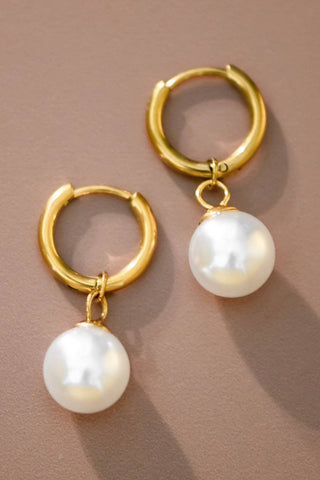 Pearl Drop Earrings | 18K Gold Plated Waterproof Stainless Steel