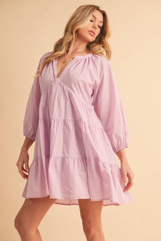 Jenay Tiered Dress | Lilac