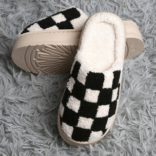 Checkered Platform Slippers