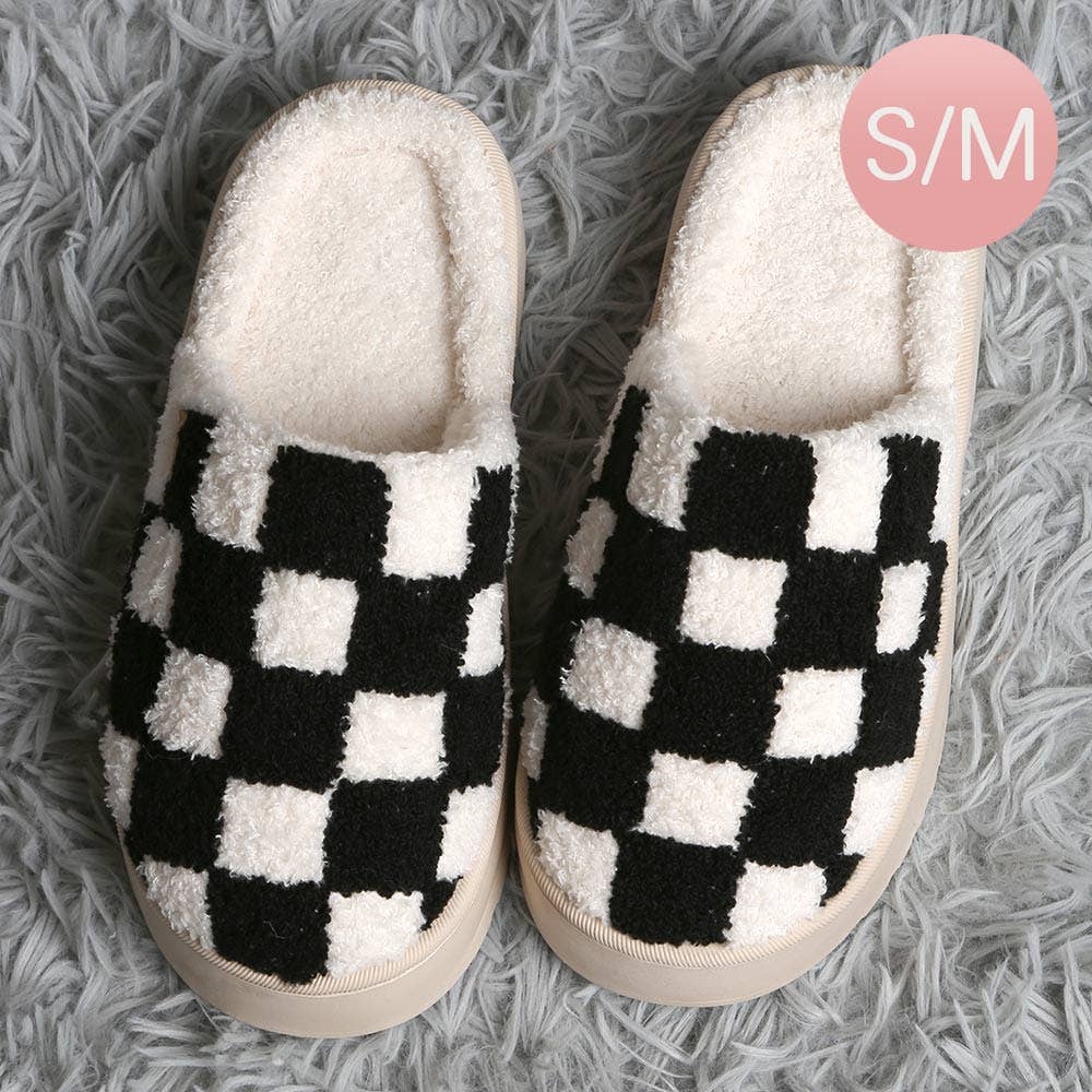 Checkered Platform Slippers