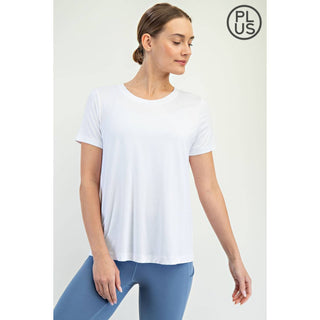 Plus Size Viscose Modal Short Sleeve Top | Mist Blue