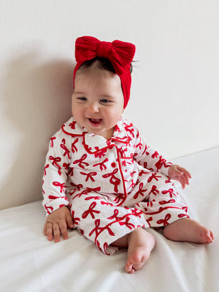 Red Bows Organic Pointelle Lounge Set