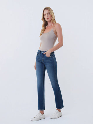 Aura Mid Rise Straight Leg Jeans