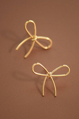 Trendy Bow Knot Stud Earrings | Gold