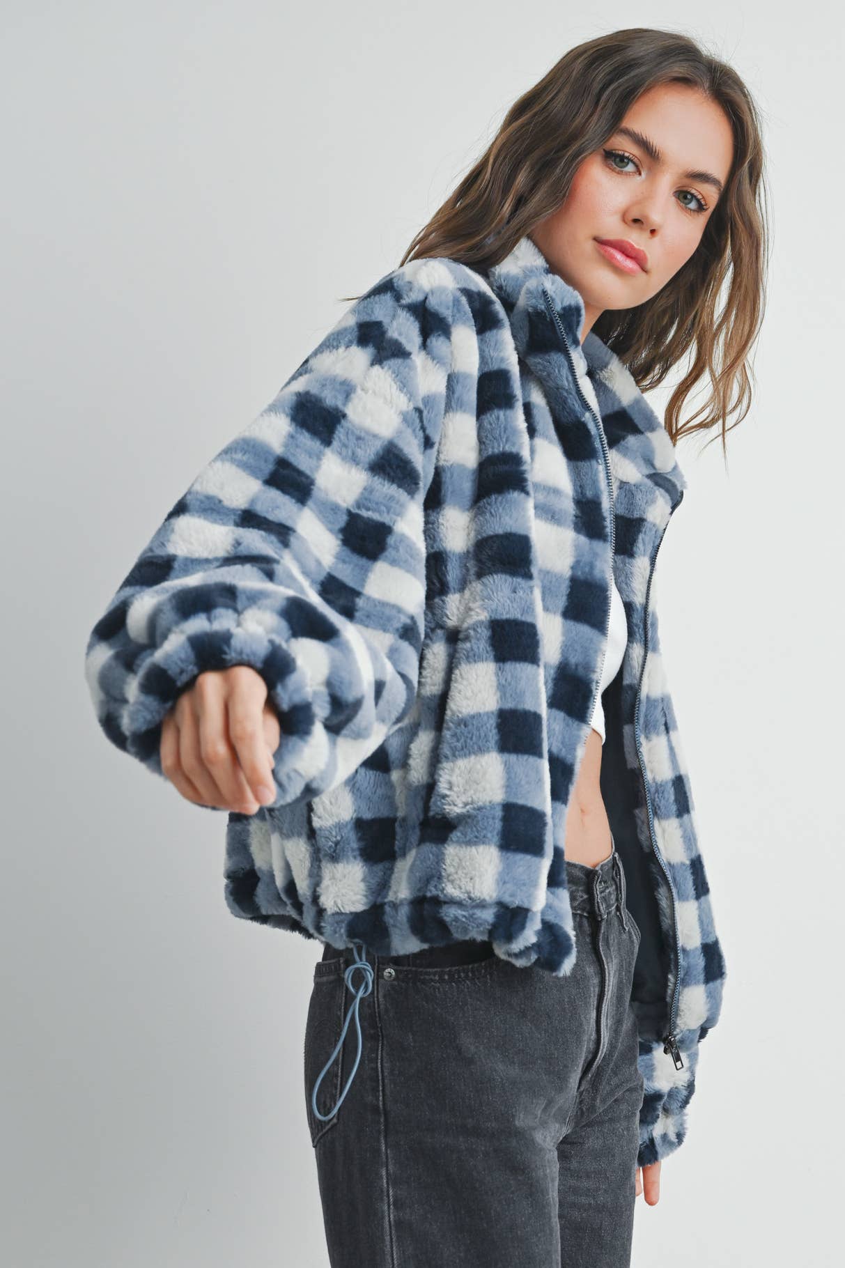 Delaney Drop Shoulder Plaid Jacket | Rust
