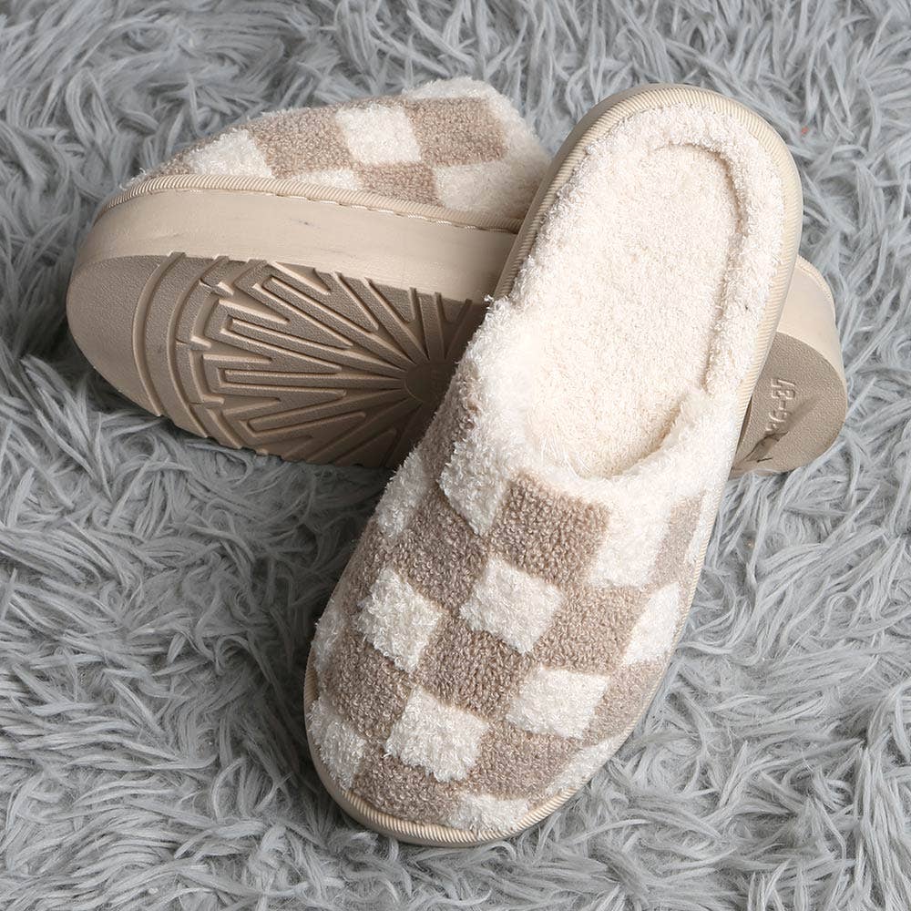 Checkered Platform Slippers