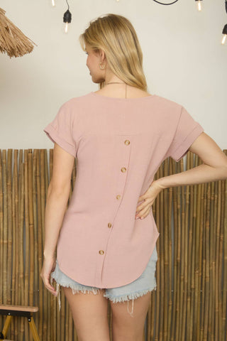 Sean Split Button Back Top | Multiple Colors
