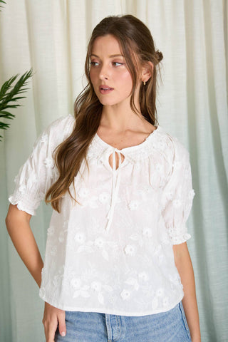 Bethany Plus Size Floral Blouse | Navy