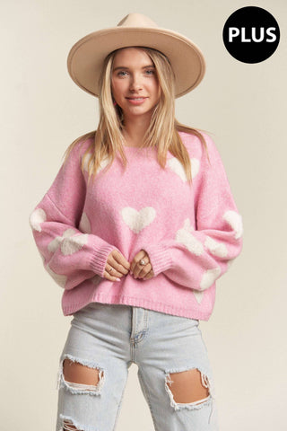 Lovely Heart Lilac Sweater | Plus Size