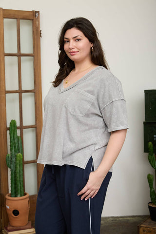 Polly Plus Size Boxy Knit Top | Cocoa