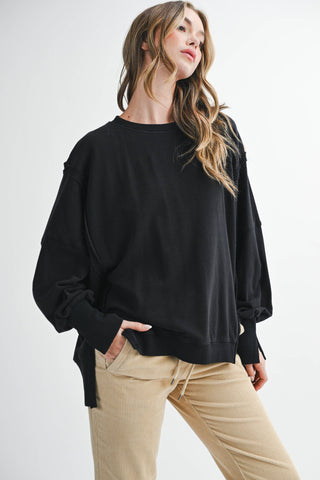 Oversized Seam Detail Pullover | Lilac