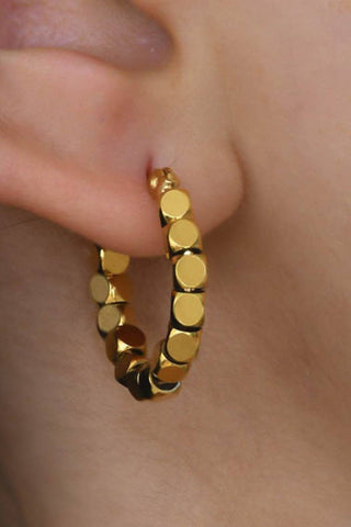 Disc Hoop Earrings | 18K Gold PVD Plated Waterproof Stainless Steel