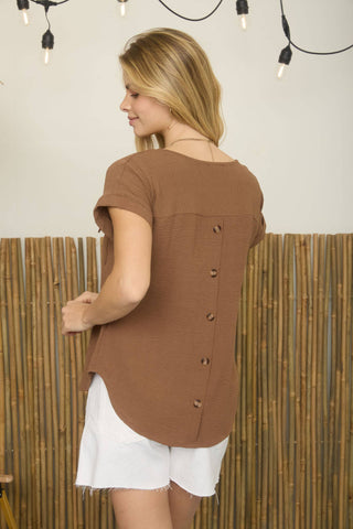 Sean Split Button Back Top | Multiple Colors