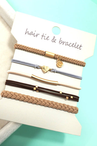 Boho Dual Function Knot Bracelets + Hair Ties | Pink Compass