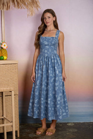 Fiona Floral Jacquard Midi Dress