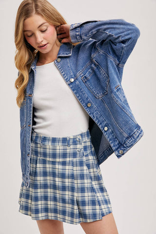 Darby Denim Button Down Oversized Jacket | Black Wash