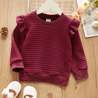 Whitney Ruffled Sweatshirt | Burgundy