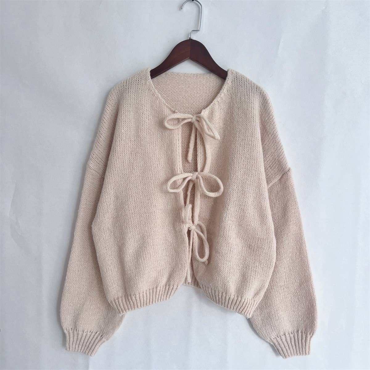 Bows For Days Cardigan | Beige