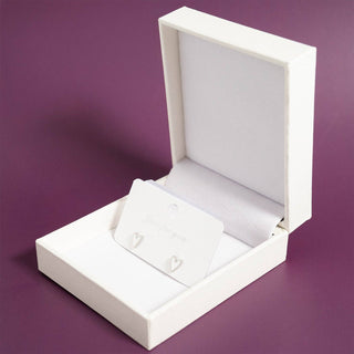 White Heart Stud Earrings | 18K Gold PVD + Stainless Steel