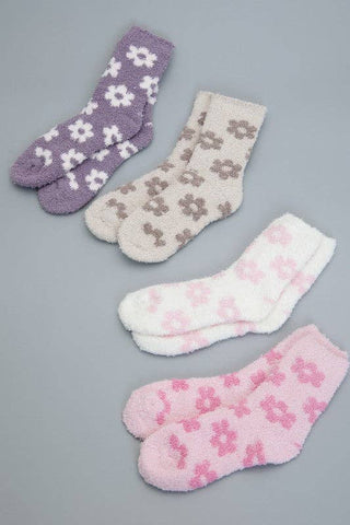 Fleece Plush Daisy Fuzzy Socks