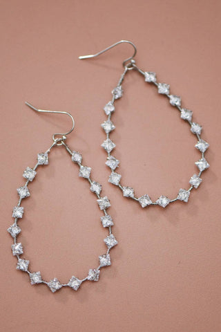 Wire Wrapped Zircon Crystal Teardrop Earrings | Multiple Metal Options