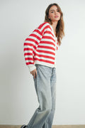 Bella Striped Sweater | Red