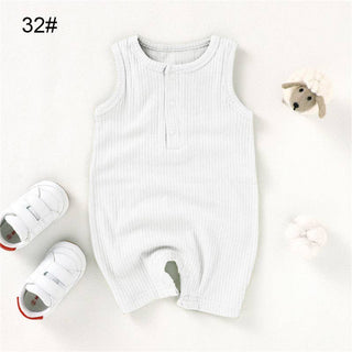 Organic Cotton Sleeveless Baby Romper | Camel