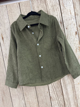 Reggie Ribbed Buttondown | Olive