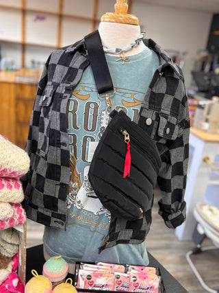 Checkered Denim Jacket