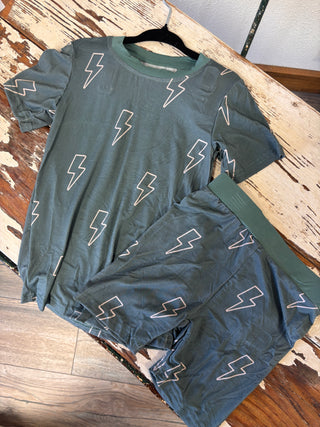 Lightning Bolt Two-Piece Bamboo Set