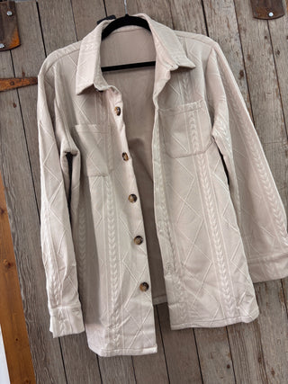 Skyla Textured Button Down | Tan