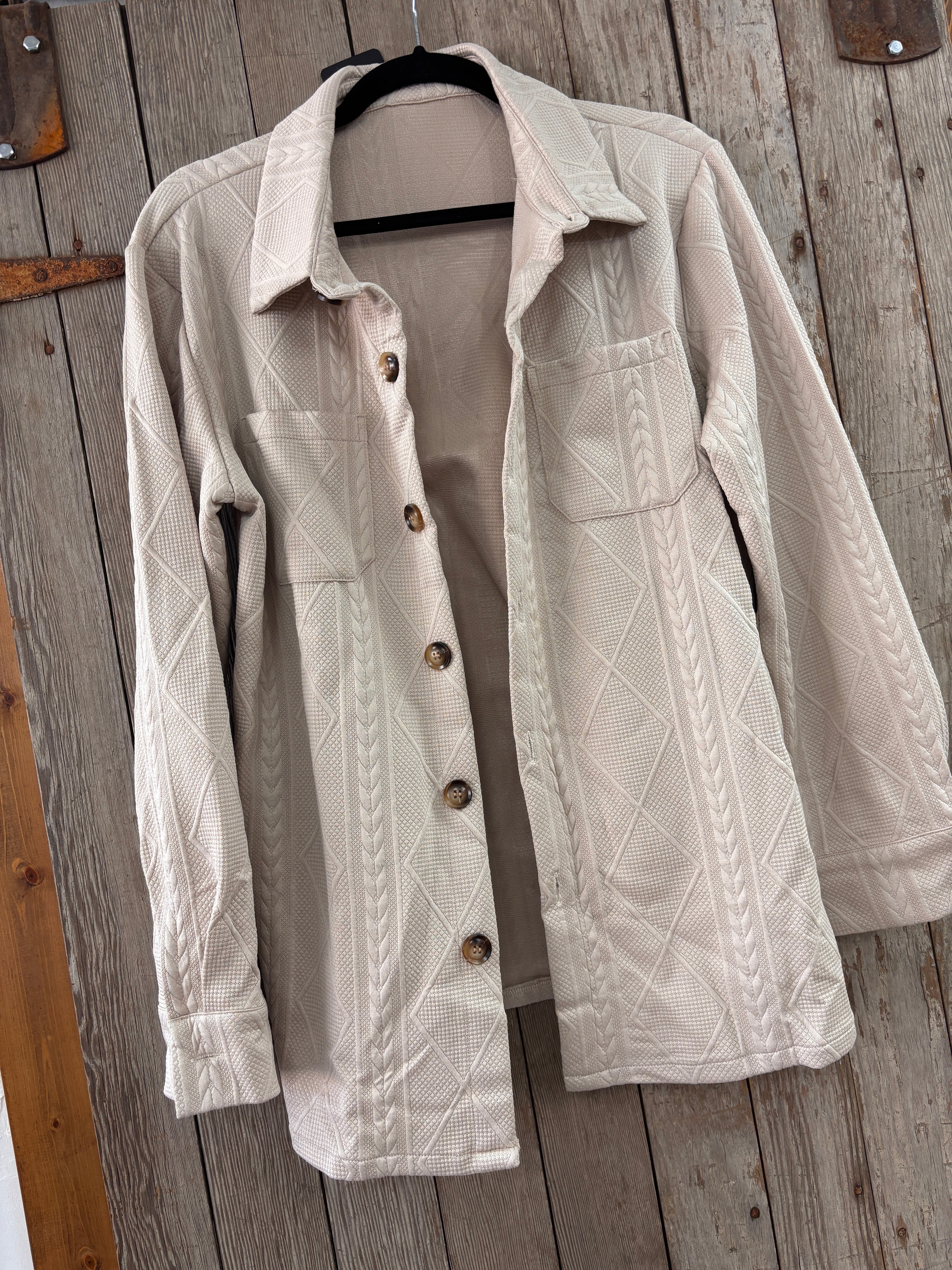 Skyla Textured Button Down | Tan