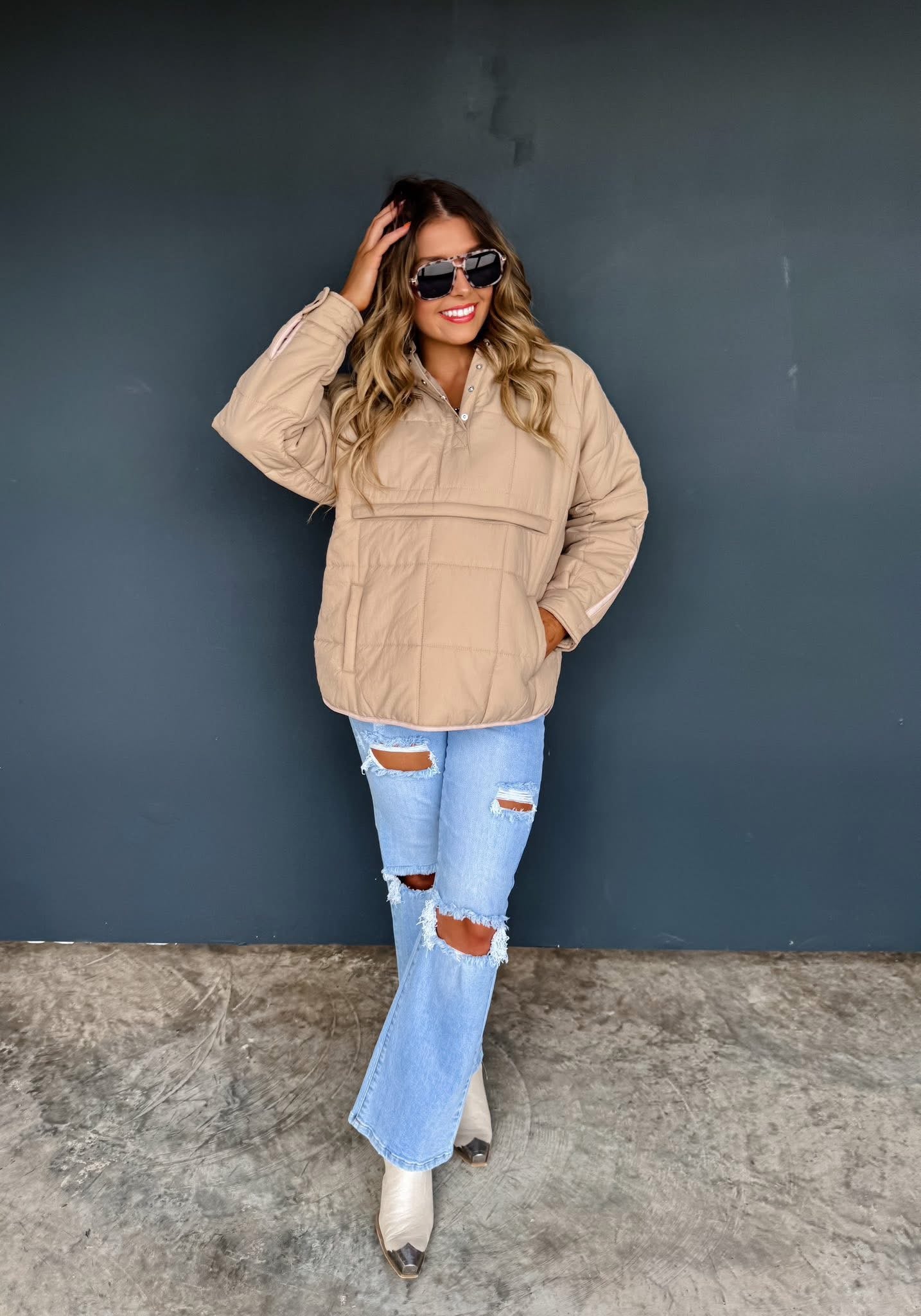 Peyton Puffer Jacket | Beige