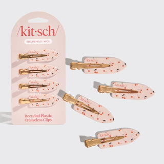 Recycled Plastic Creaseless Clips 4pc Set | Cherry Print