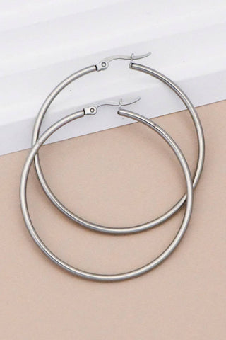 Classic Hoop Earrings | Silver Tarnish-Resistant Waterproof Stainless Steel