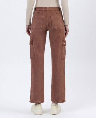 Vervet High Rise Patch Pocket Cargo Straight Jeans | Red Brick